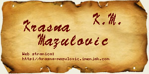 Krasna Mazulović vizit kartica